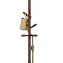 Solid Wood Coat Rack, Freestanding Tree-Shaped Coat Rack with 11 Hooks, Main Pole 1.6" dia,for Clothes, Hat Stand Used in Bedroom/Office/Entryway (3-Leg Base, Dark Walnut)