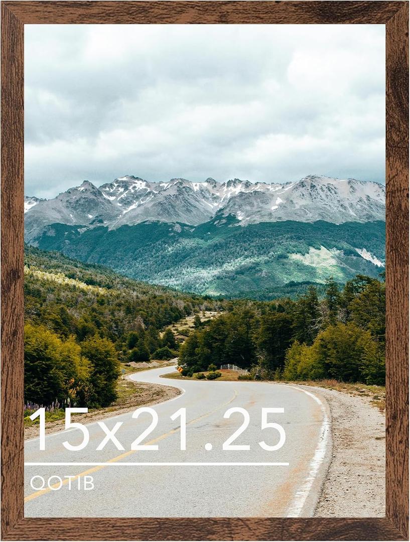 Wood 15x21.25 Puzzles Frame Deep Brown for Wall Hanging, 15 x 21.25 Picture Frame Poster Photo Frame for Wall Horizontally or Vertically, Deep Brown, 1 Pack