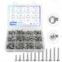 Self Tapping Screws for Metal, 410 Stainless Steel #8 Self Drilling Screws Assortment Set, 400PCS Assorted Truss Head & Hex Head Self Tapping Sheet Metal Screws, Length 1/2" to 1-1/2"