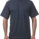 Pro Club Men's 3-Pack Heavyweight Cotton Short Sleeve Crew Neck T-Shirt (Blue, L)