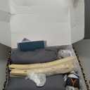 Blissful Diary Baby Play Gym & Activity Mat, 5 Developmental Zones Wooden Tummy Time Mat with 5 Detachable Sensory Toys for Motor Skills & Sensory Development, Baby Essentials Shower Gift (Gray Round)