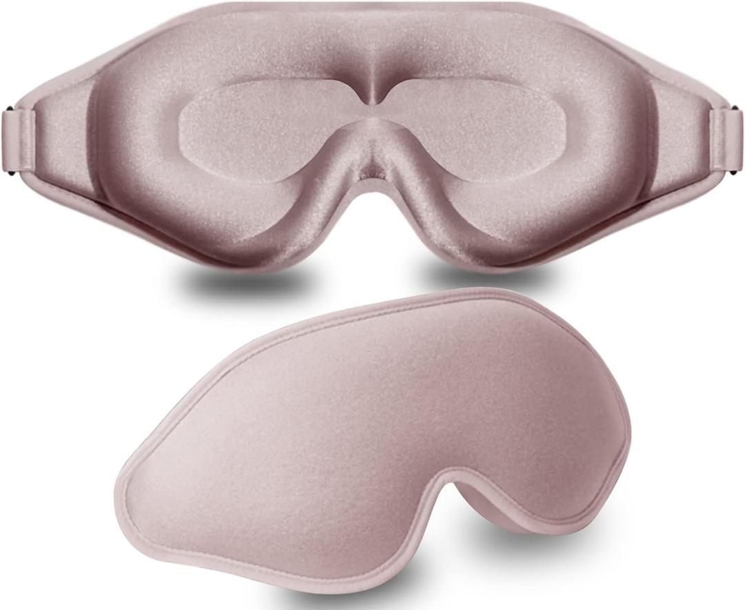 Sleep Mask, 3D Deep Contoured Eye Covers for Sleeping, 99% Block Out Light Eye Mask, Zero Pressure Cup Blindfold for Men Women, with Adjustable Strap for Sleeping, Yoga, Traveling 