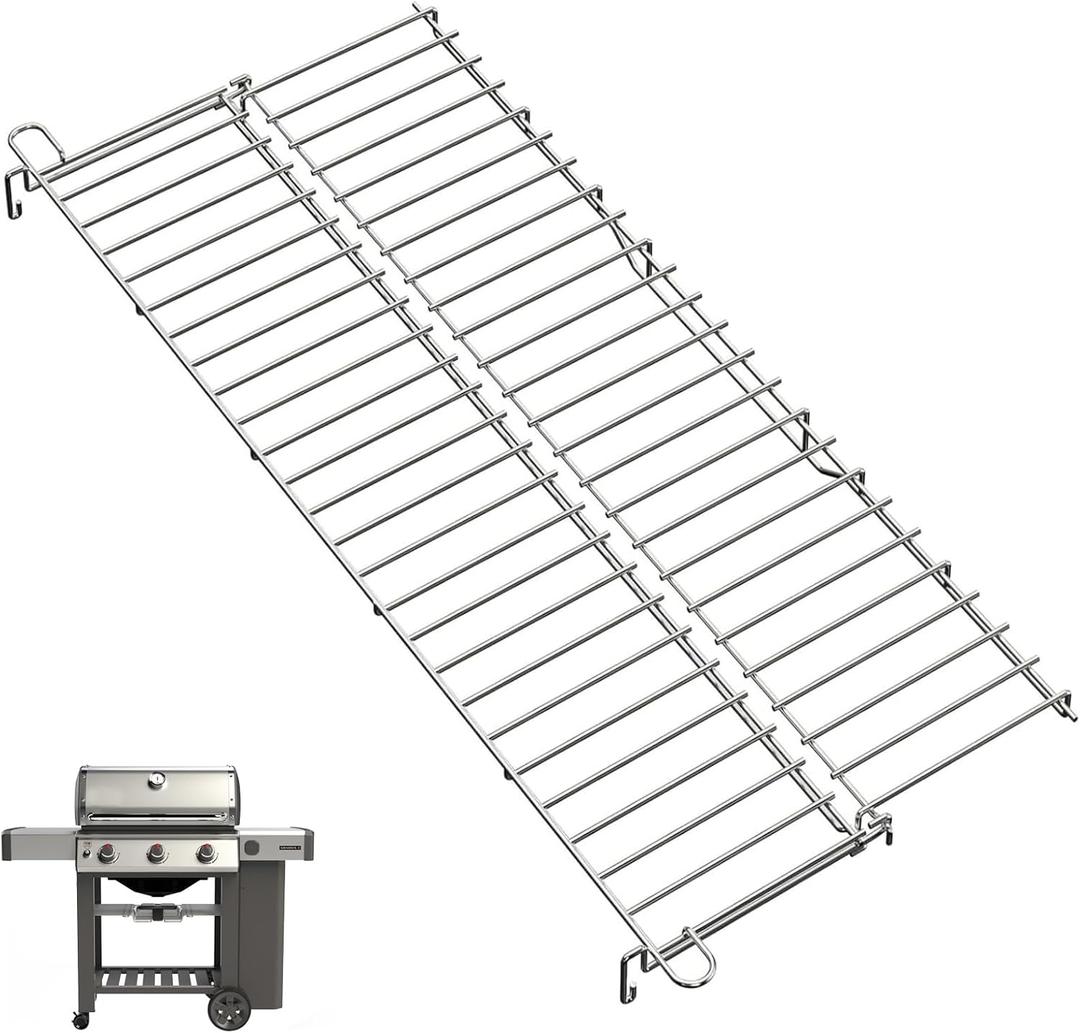 66044 Warming Rack for Weber GS4 Genesis II S310 E310 E315 E330 S335 S345 E325 Ce310 Ex335 Gas Grills, Stainless Steel Duble Warming Grates for Weber 61000001 61005001 Accessories, 25 3/4 Inch