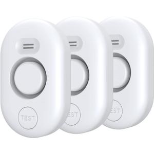 Water Leak Detector Sensor Alarm: Home Water Flooding Monitor Smart Sink Overflow Monitoring Adjustable Wet Moisture Alert Pipe Leakage Drip Detection Warning for Basement Floor 3Pack (White)