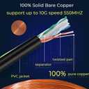 Rapink Cat6 Ethernet Cable 1000ft, Cat6 ethernet Cable 23AWG Solid Bare Copper 10G Support, UTP cat6 Cable 550MHZ, cat 6 Cable 1000ft POE Support Black