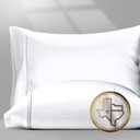 TEXAS LINEN CO. 100% Egyptian Cotton Pillow Cases King Size Set of 2 - Luxury 1500 Thread Count Sateen White Pillow Covers, Soft & Breathable 5 Star Hotel-Quality Pillowcases, Fits King Size Pillows