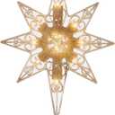 National Tree 11 Inch Bethlehem Star Tree Topper with 10 Warm White LED Bulbs (TA21-11LSW-1)