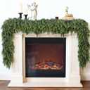 Real Touch Christmas Cedar Garland -5ft Artificial Garlands Faux Cedar Fake Pine Needles Garland for Fireplace,Table,Window,Stairs,Mante,Holiday Indoor Outdoor Xmas Decor(2PCS)