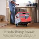 Folding Mobile Utility Cart, Canvas Organizer Bag, Red/Grey