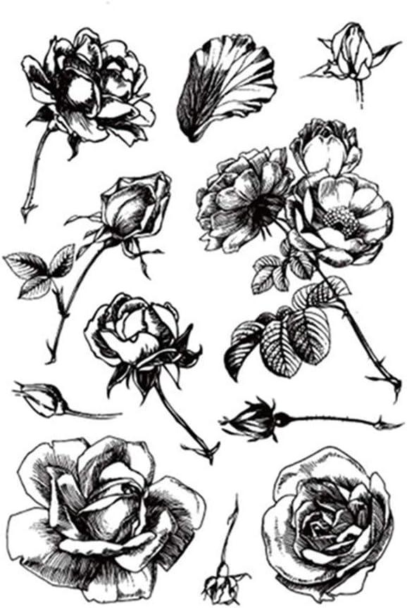 2 x Roses Flower Leaves Stamp Rubber Clear Stamp/Seal Scrapbook/Photo Album Decorative Card Making Clear Stamps