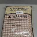 K MASANIJI Taupe White Plaid Ruffle Sheets Queen Size 4-Piece Set, 300TC 100% Yarn Dyed Washed Cotton Checker Sheets 18'' Deep Pocket Farmhouse Gingham Decorative BeddingTaupe/White Plaid, Queen