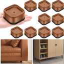 shouwuhho 9 Pack Furniture Risers Adjustable Bed Risers Heavy Duty Lifts Height 1", Square Stackable Bed Risers 1, 2 or 3 Inch for Desk Leg Table Couch Sofa Chair Bed Frame Legs Dorm, Brown