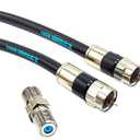 10FT RG6 Coaxial Cable Black - High Speed Internet, Cable TV, Antenna, Satellite Broadband Low Resistance RG6 Coax Cable Cord Low Loss TV Cable Extension Wire with Connectors Extra-Durable