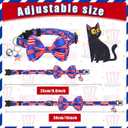 Kacctyen 18 Pcs Patriotic Cat Collars Bulk Easter Holiday Cat Collars with Bow Tie 4th of July Decoration Kitty Breakaway Adjustable Pet Kitten Bowtie Decor(Medium)