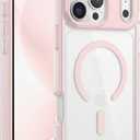 Magnetic for iPhone 17 Pro Max Case, Compatible with MagSafe, Military-Grade Drop Protection, Full Camera Protection, Shockproof Protective, Clear, Girly, Pink
