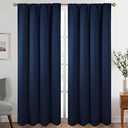 Diraysid Navy Blue Blackout Curtains for Bedroom and Living Room Thermal Insulated Room Darkening Curtains Drapes, 52 x 84