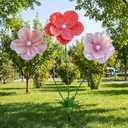 6 Pcs 6.1ft Giant Artificial Flowers for Decoration Large Paper Standing Huge Handcrafted Fake Jumbo Flowers Decoration for Garden Birthday Party Wedding Props (Bright Color)