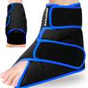 Ankle Ice Pack Wrap for Heel Pain Relief and Swelling Reusable Gel Cold Hot Packs for Achilles Tendonitis Plantar Fasciitis Sprained Swollen Foot Surgery Recovery Sports Injury(Black,1pcs)