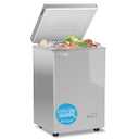 OSTBA 3.5 Cu.Ft Chest Freezer, Compact Deep Freezer with 2 Removable Baskets, Bottom Wheels, 6-Level Temperature Control with Fast Freeze Mode, Energy Saving Quiet Freezer, Silver
