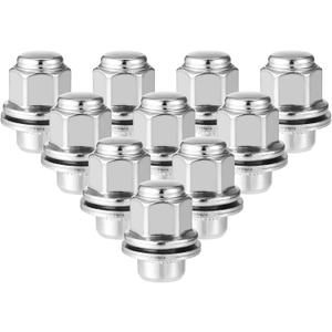10 Pcs Wheel Lug Nuts Compatible for INFINITI EX35 G25 M12x1.25 | Durable Chorme Plated, Carbon Steel, Silver Tone, Tire Lugnuts
