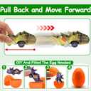 AMENON 6 Pack 4.6" Large Easter Eggs Filled with Dinosaur Pull Back Car Toys, Easter Basket Essential Stuffers,Eggs with Toys Inside Pull Back Vehicles for Kids Toddlers Boys Girls Party Favors Gifts