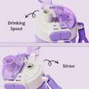 Kuromi Stainless Steel Insulated Water Bottle with Carrying Loop (Spout & Straw) - 510ml, Purple