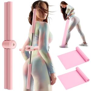 Gilprop 3set Posture Corrector for Women, 1 Pcs Posture Corrector Yoga Cross Stick, 2 Pcs Resistance Bands Retractable, Stretching Stick, Hump Back Brace