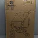 Wedyvko Upgraded Dog Stroller for Medium Dogs 55 lbs - Pets Stroller with Reversible Handlebar, 4 360 Wheels, Foot Brake, Wide Mesh Canopy, 2 Security Leashes, Cup Holder, Storage Basket, Dark Gray