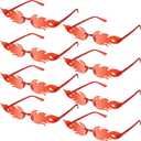 EBOOT 4/8 Pairs Fire Flame Glasses Rimless Flame Fire Sunglasses for Women Men Summer Beach Wedding Bridal Shower Party Decor (Red)