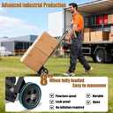 800 LB Dolly Cart with 8" Solid Rubber Wheels, Heavy Duty Folding Hand Truck Dolly with Bungee Cords, Compact Foldable Alloy Steel Design for Warehouses, Homes, Offices, and Small Business
