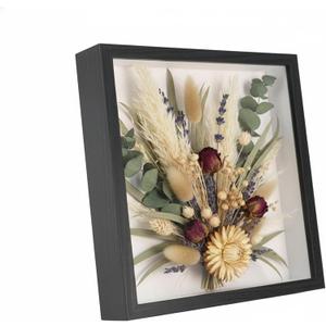 9x9 Shadow Box Frame, 3" Deep Picture Frame with Magnetic Clasp, Memory Box Display Case for Jersey Medal Ticket and 3D Items | Black