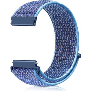 22mm Nylon Quick Release Watch Band Compatible with Samsung Galaxy Watch 3 45mm/Gear S3 Frontier/Garmin Venu 4 45mm/3 45mm/2/Vivoactive 4/Forerunner 570(47mm)/255/265/Amazfit Helio/Bip 6/5/Balance 2 (Cerulean)