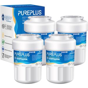 PUREPLUS Replacement for MWF Refrigerator Water Filters, SmartWater MWFP, MWFA, GWF, HDX FMG-1, Kenmore 9991, WFC1201, RWF1060, 197D6321P006, 4 Pack