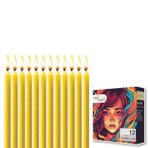 ladyrobyn Box of 12 Yellow Candles | 4 inches Tall & 3/4 inch Diameter |Supplies for Your Personal Wiccan Altar, Spells, Charms & Intentions | Witchy Room Decor | Taper Candlesticks
