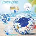 Phoncoo 10 Pcs 16Inch Graduation Inflatable Beach Balls, Congrats Grad Beach Ball with Gold Confetti, Grad Beach Balls for Graduation Pool Party Supplies