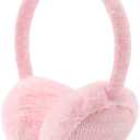 PESAAT Winter EarMuffs for Kids Outdoor Boys Knitted Ear Cover Plush Toddler Girls Ear Warmer 3-8 Years (One Size, Pink)