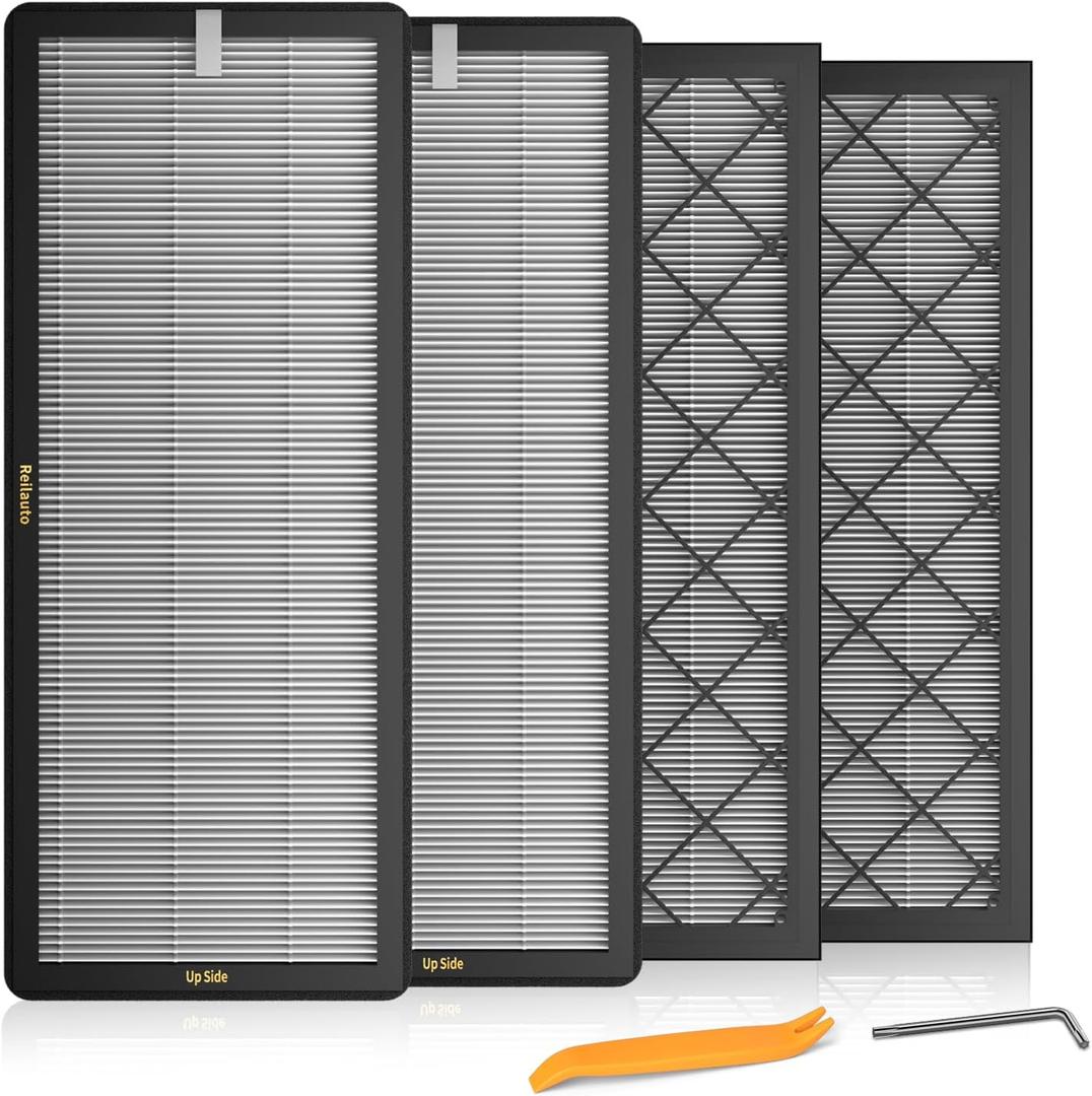 Tesla Model Y Frunk Air Filter Replacement, Front Trunk HEPA Air Intake Filter Kit with Activated Carbon for 2021-2025 Tesla Model Y Accessories, 4 Pack