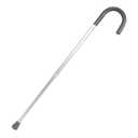 Dynarex Lightweight Aluminum Contoured Comfortable Round Handle Cane with Vinyl Grip, Silver