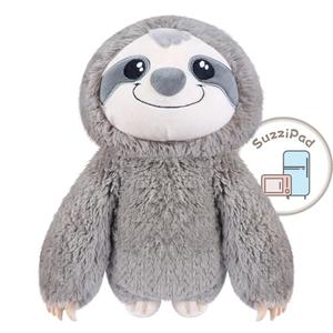 SUZZIPAD Microwavable Stuffed Animal, Heated Sloth Plush for Anxiety, Bedtime, Cuddle & Companion, Soreness & Stress Relief, Warmer Plueshies, Microwave Heating Pad, Gifts for Women, Gray