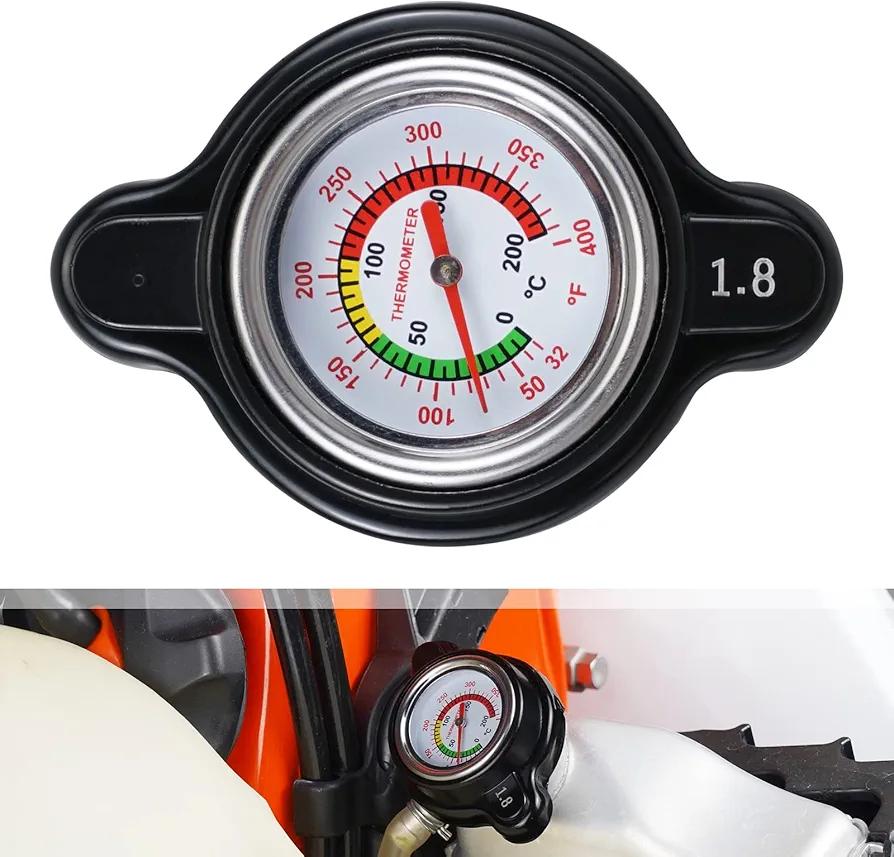 Motorcycle Radiator Cap with Temperature Gauge Compatible with Yamaha YFZ450R 2020 2021 2022 2023 2024, Grizzly 700 YFM700D 4x4 FI 2015 2016 See Fitments, ATV Replacement Parts