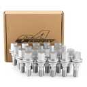 GAsupply M12x1.25 OEM Lug Bolts Fit for Citroen C2 C3 C4, Peugeot 206 307 308 407 408 607 3008, Flat Seat Washer Factory Wheel Lug Bolt Stud, 18mm Shank, Dacromet Chrome, 17mm Hex, 20pcs