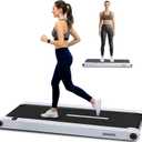 2-in-1 Walking Pad Treadmill with Vibration Plates, Compact Under Desk Walking Pad with Remote Control, LED Display, Non-Slip Belt, Quiet 1.0HP Motor for Home or Office Workout