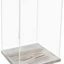 8x12'' Transparent Acrylic Display Box, Doll Doll Display Box,Collectible Display Box with Wooden Base, Suitable for Collecting and displaying Doll Dolls, Commemorative Trophies, Model Toys (White)