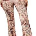 WDIRARA Women's Elastic High Waist Allover Print Floral Bell Bottom Flare Leg Long Pants (S)