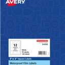 Avery Durable Waterproof Oil-Resistant Film Labels with Sure Feed Technology, 2" x 2" Square, Laser/Pigment-Inkjet, 120 Labels (64503)