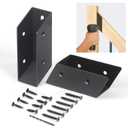 8 Pair(16pack) 30 Stair Stainless Steels Deck Railing Bracket Connectors, for 2x4 (Actually 1 " x 3 ") Wood Deck Railing Post to handrail Connection (Matte Black)