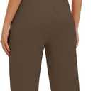 Darong Women's 2 Piece Summer Outfits Lounge Sets Side Ruched Short Sleeve Crop Top & Wide Leg Pants Matching Tracksuit (Brown, M)
