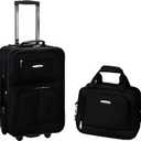 Rockland Fashion Softside Upright Luggage Set, Expandable, Black, 2-Piece (14/19)