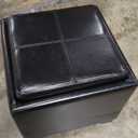 SIMPLIHOME Rockwood 18 inch Wide Contemporary Square Cube Storage Ottoman with Tray in Distressed Black Vegan Faux Leather, Assembled, For the Living Room, Entryway and Family Room