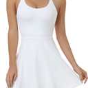 JAFINSY Womens Workout Tennis Dress with Built in Shorts and Bra Athletic Golf Activewear for Exercise (White) S